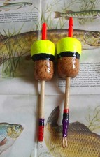TWO ENGLISH  'OLD-SCHOOL'  PIKE /SALMON HI- VIS FLOATS