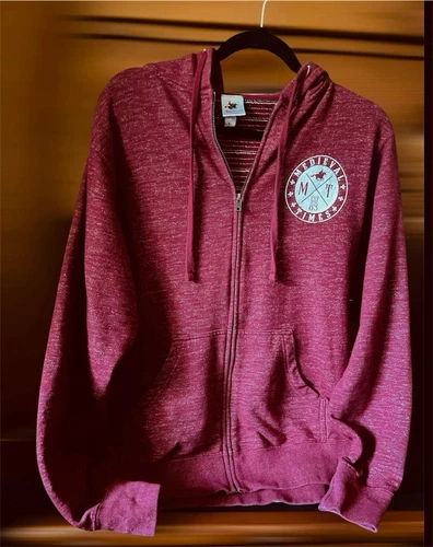 Medieval Times Men's Medium Full Zip Hoodie Logo Sweatshirt Red Maroon - product listing photo