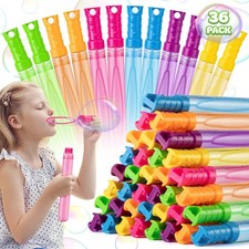 Jumlys 36-Pack Big Bubble Wands Bulk, 6 Colors, Party Favors for Kids, 8.77"