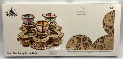 SEALED Disney Parks UGEARS Mad Tea Party Attraction Wooden Puzzle RARE HTF NIB