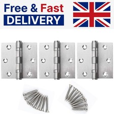 DOMIRA Polished Chrome 3" & 4" Ball Bearing Internal Door Hinges with Fixings