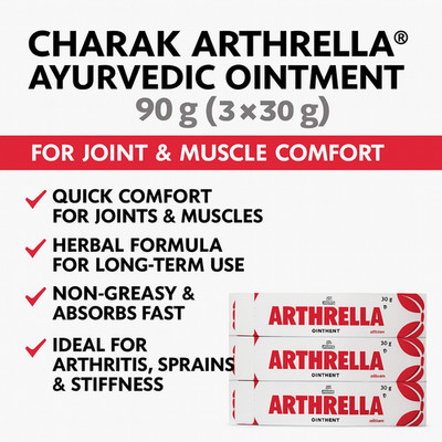 Charak Arthrella Ayurvedic Ointment 90g | 3x30g | Joint & Muscle Comfort