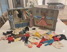 Vintage Mattel Barbie Ken Midge Doll Lot w/ Accessories Clothing in Vinyl Case