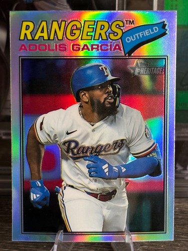 Adolis Garcia [Silver Sparkle Chrome] #384 2026 Topps Heritage card