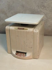 Vtg Primitive Universal White Kitchen Scale Deco Style 1940s Antique 