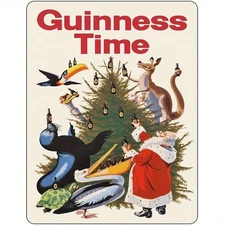GUINNESS STOUT Vintage Christmas Tin Metal Signs Home Décor 8x12 