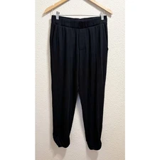 Bleusalt Malibu Lounge Pants Women's 2 (M) Black Pockets USA Made SOFT $200
