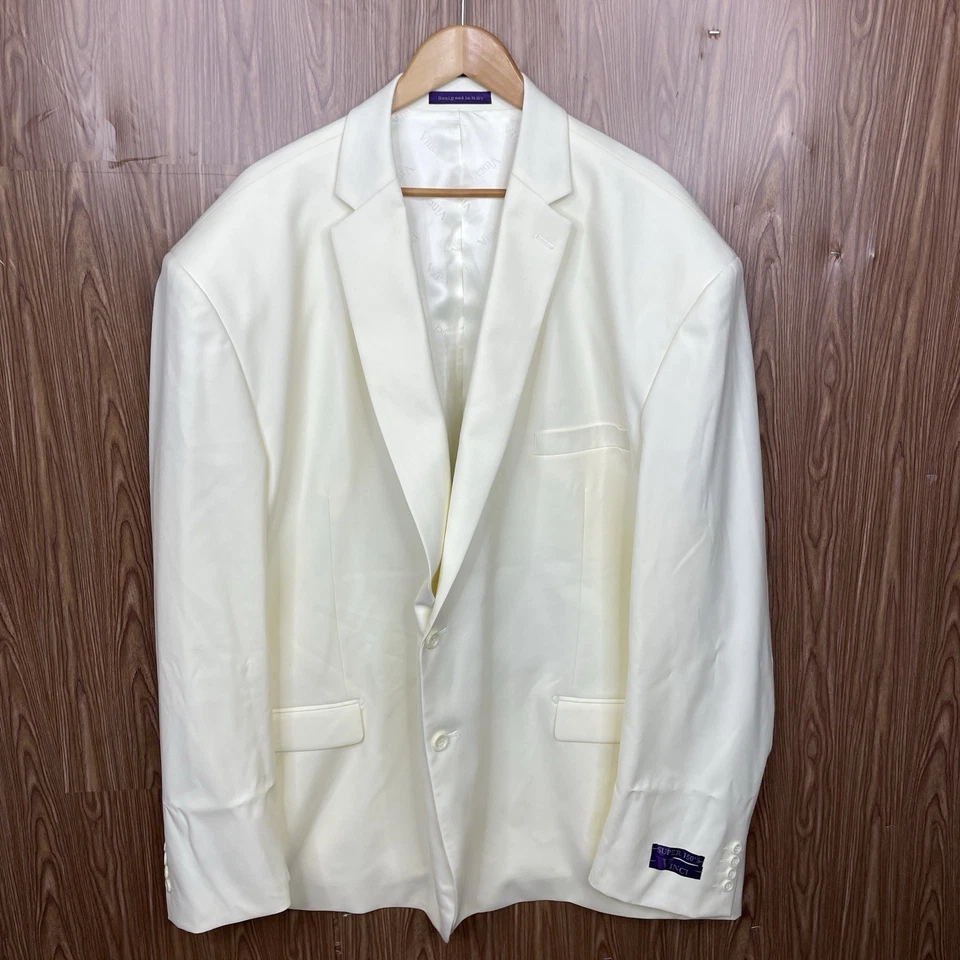 Chaqueta Blazer Vinci Para Hombre 60L Blanca Poliéster Sólido Doble Ventilación Dos Botones Foto 2 de 4