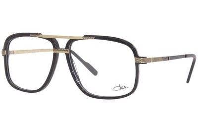 Cazal 6027 001 Titanium Eyeglasses Frame Men's Black/Gold Full Rim 60-mm