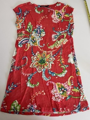 Lauren Ralph Lauren Shift Dress Womens Floral Size M  Pink/Multicolor Boho