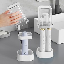 Toothbrush Holder With Cup/cover Contains 3 SlotsCompatible With Conventional