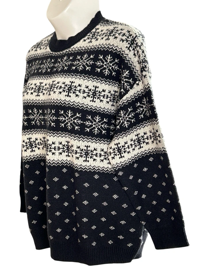 Suéter LuLaRoe Azul Marino Copo de Nieve Isla Justa Peso Medio Súper Suave Talla Grande 3XL Foto 4 de 4