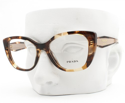 #ad Prada Eyeglasses Glasses VPR B04 07R 1O1 Brown Havana Carmel Beige 51mm w case $195.00
