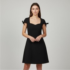 Kensie Women’s Black Tie-Sleeve Fit & Flare Mini Little Black Dress Size Medium