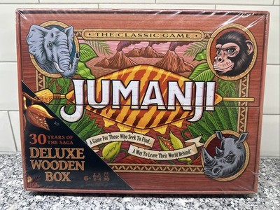 Jumanji Board Game Wooden Box Classic Retro Real Wood Case NEW SEALED