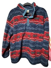 LL Bean Women’s Fleece 1/4 Snap Pullover Vintage Made In USA jacket sweater