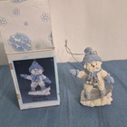 Snow Buddies Snowman Hanging Resin Ornament Blue/White/Silver 1999 MPN 6215 — photo 2