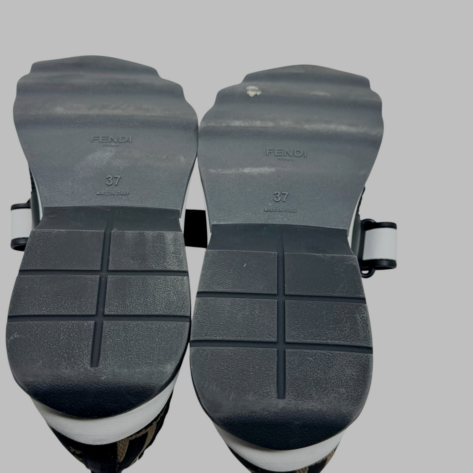 Fendi Women's Brown and Black Logo Rockoko FF Motif Inlay Sneakers Size 37 7 thumbnail 14