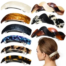 9 Pcs Alligator Hair Clips Oval French Barrette Flat Claw Duckbill Sectioning...