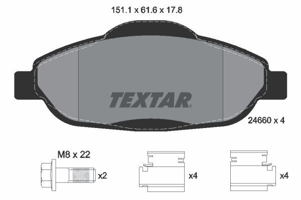 Bremsbelagsatz Vorne Bosch-System FüR Peugeot 3008 0U Van 308 CC 4B I 4A 07-16-image