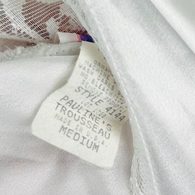 Vintage Pauline's Trousseau Bridal Lingerie Nightgown White Satin Lace Medium