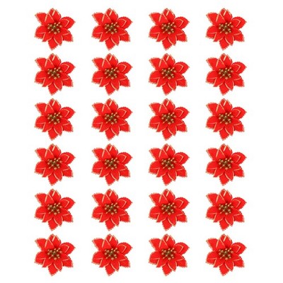  24 Pcs Wrihnachtsbaumschmuck Weihnachtsbaumblumen Christbaumschmuck