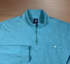 Johnnie O Sully Quarter Zip Sweater Mens XL Laguna Blue Pullover Preppy Surf