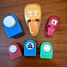 Lot of 6 Scrapbook Paper Punch Butterfly, Baby Feet, Heart, Bear, Angel, Corner