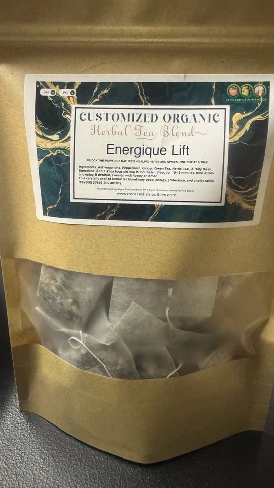 Mezcla de té de hierbas Energique Lift - Impulso orgánico para vitalidad y energía. 28 Svgs Foto 2 de 2
