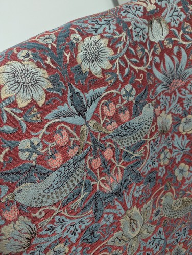 William Morris Strawberry Thief Crimson Lined Curtains W167cm x D137 cm