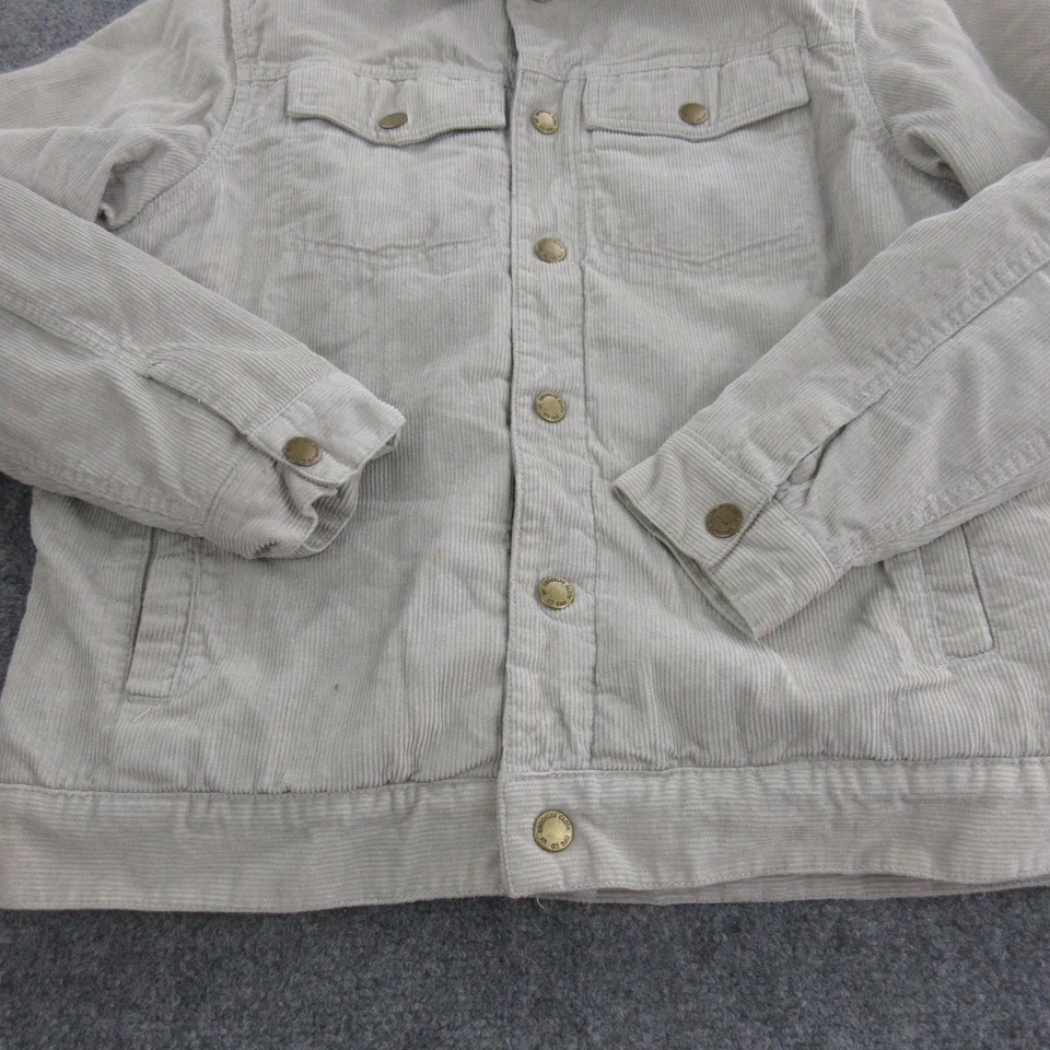 Chaqueta Brixton Para Hombre Grande Gris Claro Pana Sherpa Forrada Camionero Cuello Polar Foto 2 de 4