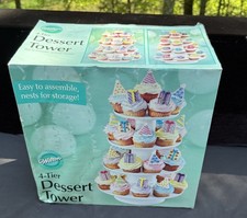 Wilton 4 Tier Cupcake and Dessert Tower Stand Display original box Used 1 Time