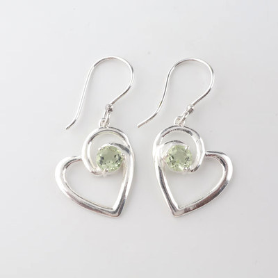 Green Amethyst Drop Earrings Bridal Gift Jewelry For Her 925 Sterling Silver