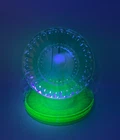 6 Jeanette Green Floral Poinsettia 9” Dinner Plates Uranium Depression Glass