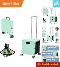 SELORSS Green Foldable Utility Cart with 360 Rotating Wheels - 110 Lbs Capacity