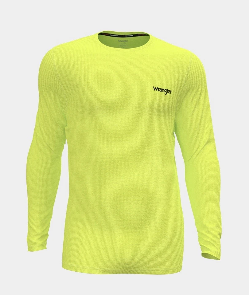 WRANGLER Ropa de Trabajo Para Hombre 2XL Top Térmico Peso Medio Rendimiento Waffle Tejido Amarillo Foto 3 de 4