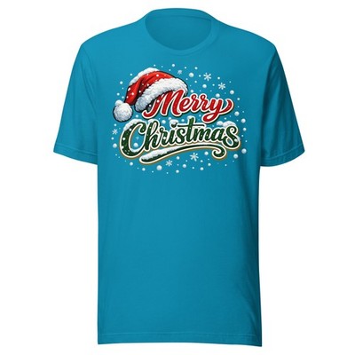 Merry Christmas Shirt | Santa Hat Christmas Tee | Festive Holiday 