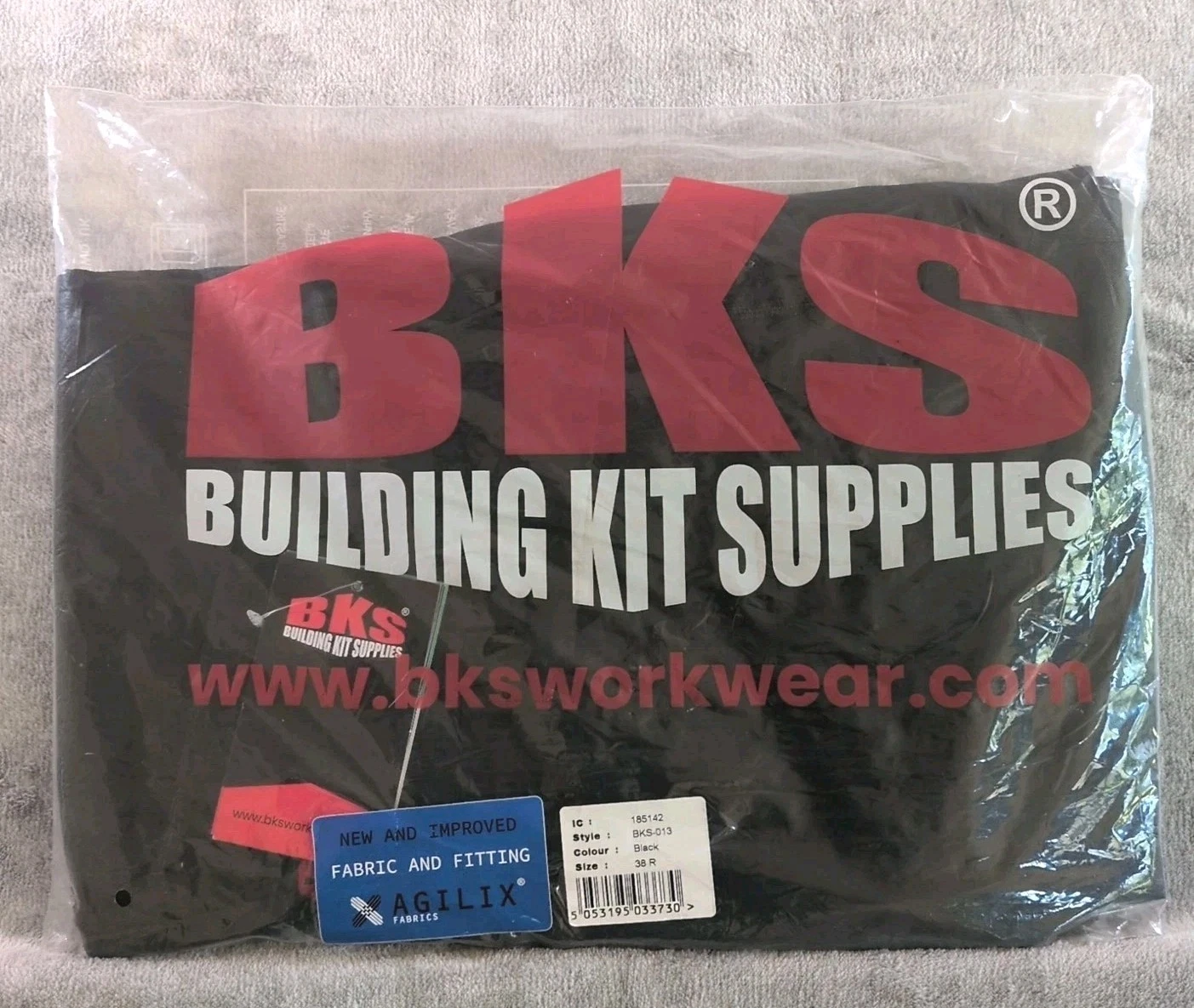 Building Kit Supplies BKS Mens Cargo Work Trousers Men's Pants Size 38R Black