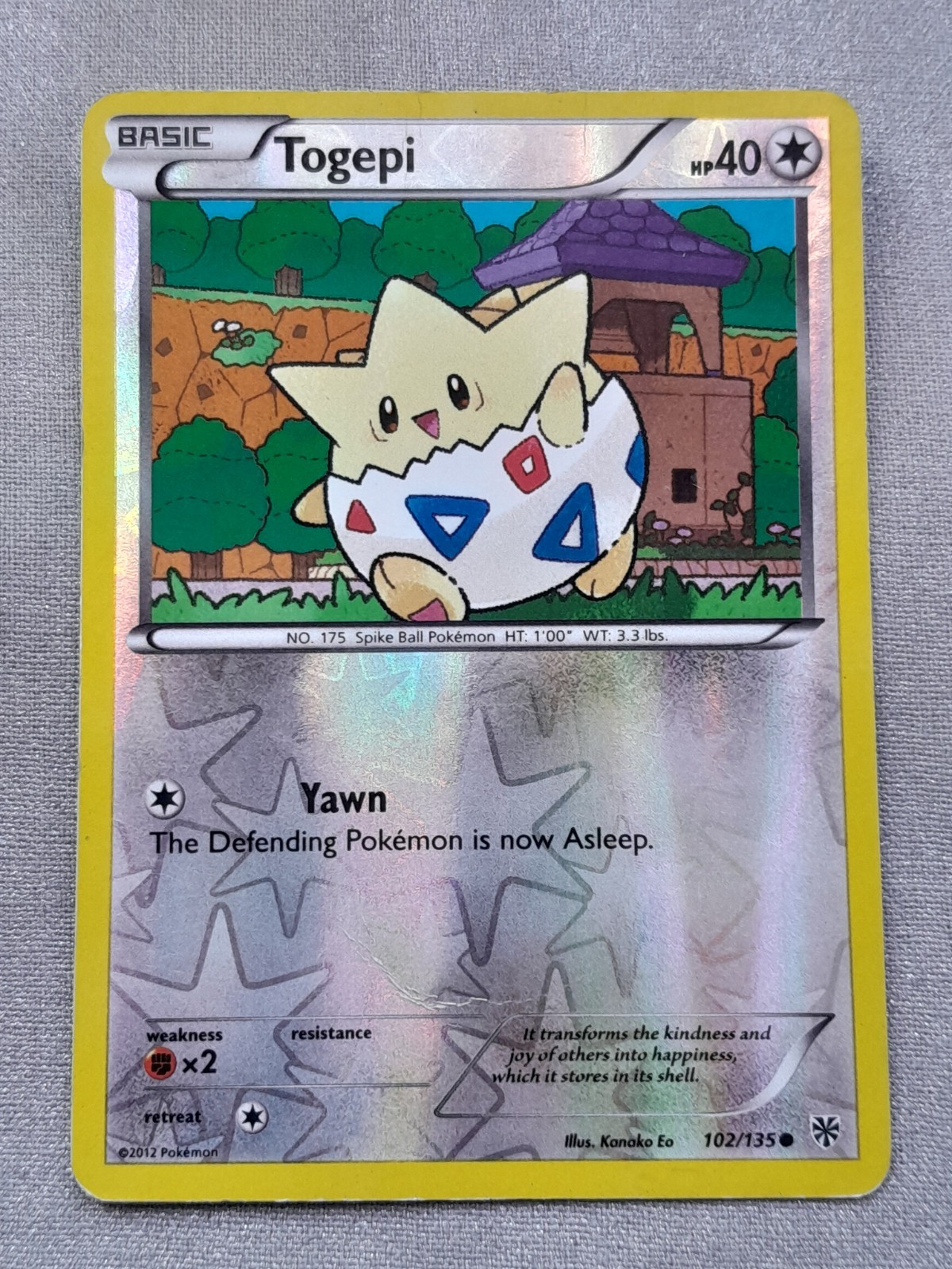Pokemon - Togepi - 102/135 - Common - Reverse Holo - BW Plasma Storm