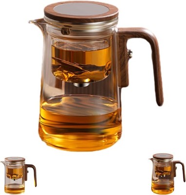 Enchanti Teekanne Teeei Magic Teekanne Wassertrennung Holzgriff 800ml