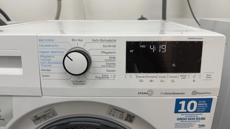 Beko Steam– Kombigerät Waschen + Trocknen, Bluetooth, Startzeitvorwahl, Weiß - Bild 3 von 4