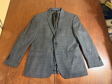 2025 KENNETH COLE Black White Weave Sport Coat Suit Blazer 40S
