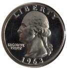 1963 PROOF CAMEO SILVER WASHINGTON QUARTER  (Q86)