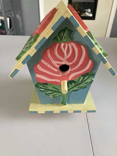 Decorative Wooden Birdhouse For Indoors Colorful Unbranded Floral Good Condition