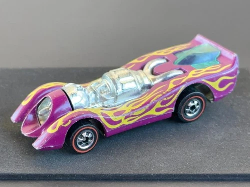Vintage Hot Wheels Redline 1975 Plum Jet Threat Flying Colors w/Flames - ALL OG!