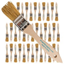 Pro Grade - Chip Paint Brushes - 36 Ea 1 Inch Chip Paint Brush Light Brown