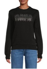 Cavalli Class Embellished Logo Crewneck Sweatshirt Size M