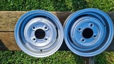 QTY 2 x 10" INCH CLASSIC MINI STEEL WHEEL RIMS TRAILER/CAR GRASS TRACK/RESTORE