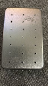 Perrine #100 Aluminum Fly Fishing Box Vintage, 4" x 6" with Clips Windows