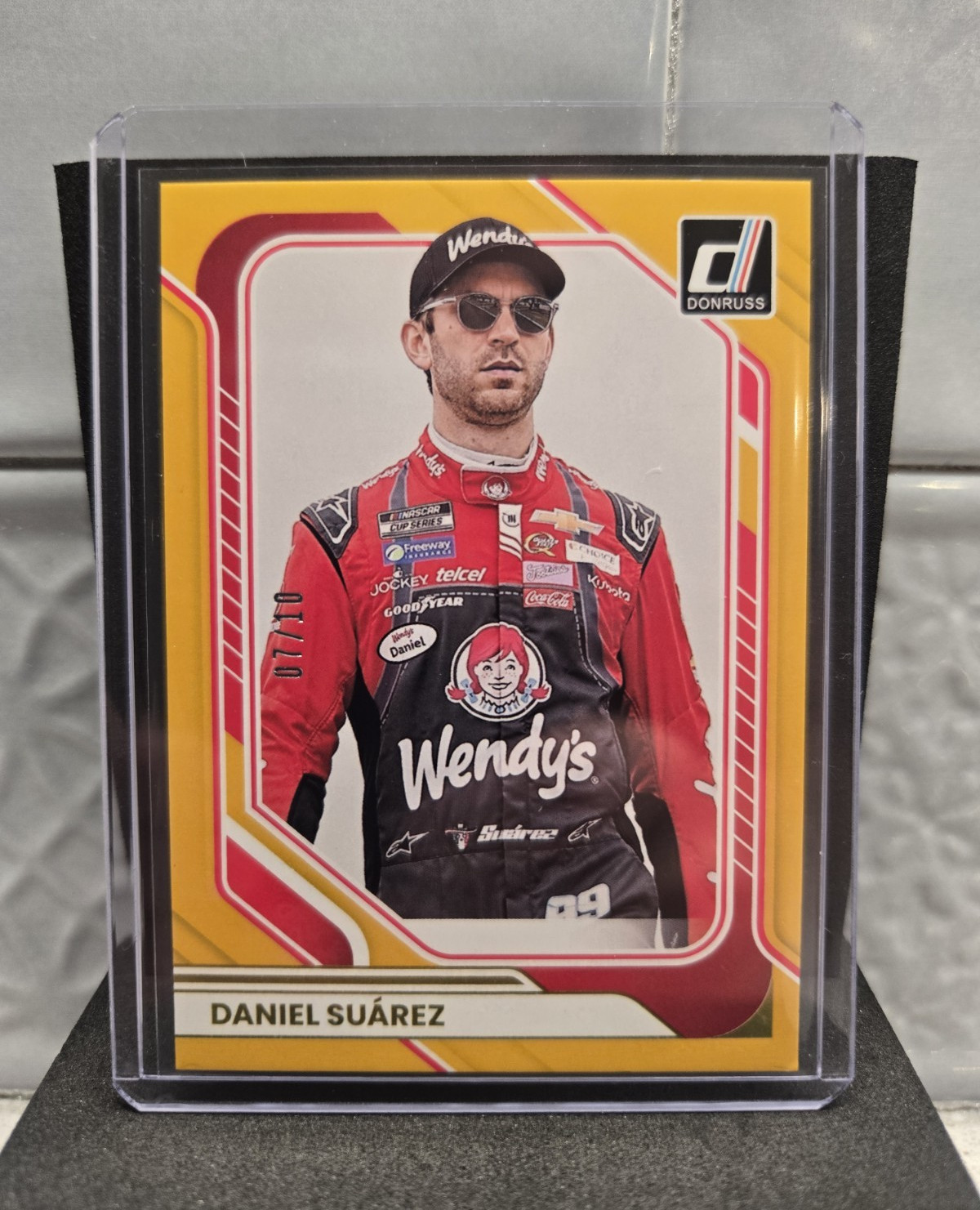 2026 Panini Donruss NASCAR Daniel Suarez Gold Parallel NUMBER MATCH 7/10